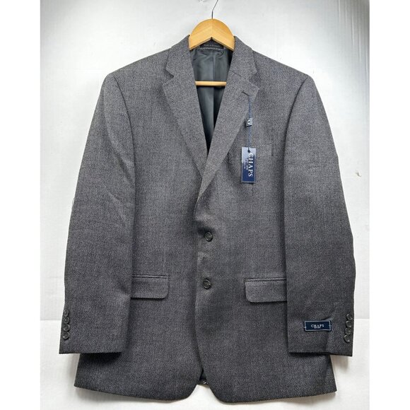 Chaps Blazer Mens 42R Gray 100% Wool Two-Button Classic Fit Sport Coat Classic - Picture 1 of 9